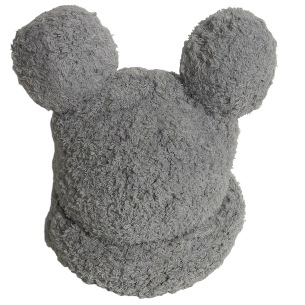 Cute Plush Bear Ear Beanie Hat Women Winter Bonnet Cap
